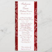 25 4x9 Trouwprogramma Kerst Rode Sneeuwvlokken Programma (Voorkant)