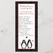 25 4x9 Trouwprogramma Penguin Love Paar Mate voor Programma (Voorkant)