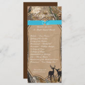 25 4x9 Wedding Program Hunters Camo Camoflauge Dee Programma (Voorkant / Achterkant)