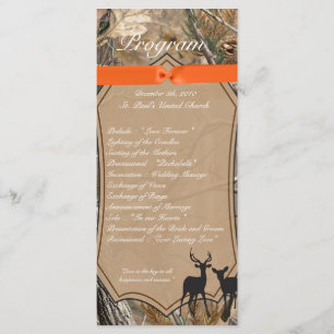 25 4x9 Wedding Program Hunters Camo Camoflauge Dee Programma