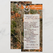 25 4x9 Wedding Program Hunting Deer Doe Buck Camo Programma (Voorkant / Achterkant)