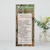 25 4x9 Wedding Program Hunting Deer Doe Buck Camo Programma (Staand voorkant)