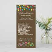 25 4x9 Wedding Program Love Lovers Bikes Bicycle Programma (Staand voorkant)