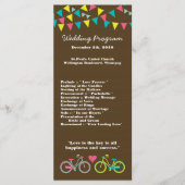 25 4x9 Wedding Program Love Lovers Bikes Bicycle Programma (Voorkant)
