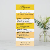 25 4x9 Wedding Program Ombre Stripe Yellow Line Programma (Staand voorkant)