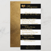 25 4x9 Wedding Programma Modern Stripe Black White (Voorkant / Achterkant)