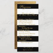 25 4x9 Wedding Programma Modern Stripe Black White (Voorkant / Achterkant)