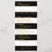 25 4x9 Wedding Programma Modern Stripe Black White (Voorkant)