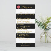 25 4x9 Wedding Programma Modern Stripe Black White (Staand voorkant)
