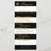 25 4x9 Wedding Programma Modern Stripe Black White (Voorkant)