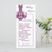 25 4x9 Wedding Programme Crystal Chandelier Glitz Programma (Staand voorkant)