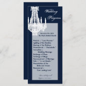 25 4x9 Wedding Programme Crystal Chandelier Glitz Programma (Voorkant / Achterkant)