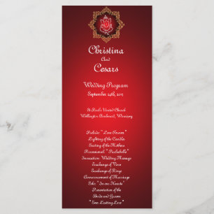 25 4x9 Wedding Programme Lord Ganesha/Hindu Red Sp Programma