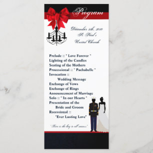 25 4x9 Wedding Programme Marine Uniform Groom Brid Programma