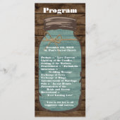 25 4x9 Wedding Programme Mason Jar Wood Land Programma (Voorkant)
