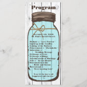 25 4x9 Wedding Programme Mason Jar Wood Land Programma (Voorkant)