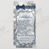 25 4x9 Wedding Programme Shattered Ice Broken Wint Programma (Voorkant / Achterkant)