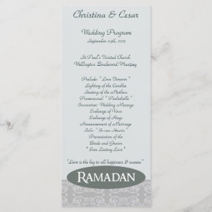 25 4x9 Wedding Programme Soft Blue Islamic Ramadan Programma