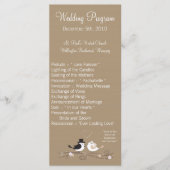 25 4x9 Wedding Programme Wedding Birds Bride Groom Programma (Voorkant)