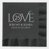 25 ans d'anniversaire de mariage argenté élégant (Recto)