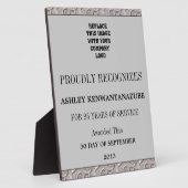 25 ans de plaque de service (Côté)