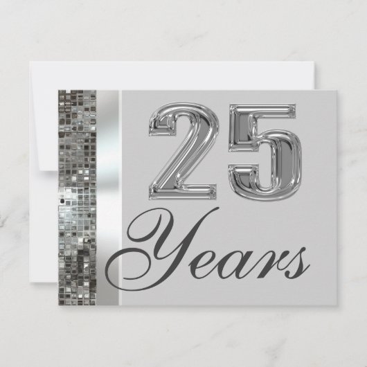 25 Ans Invitation Élégante Anniversaire de Mariage (Devant)