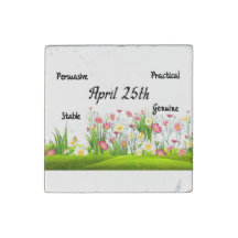 25 april jl. Birthdate Personality Marble Magnet