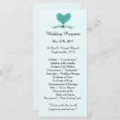 25 Blauwe Boom- en Heart Wedding-programma's Programma (Voorkant / Achterkant)