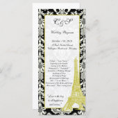 25 Bruiloften in Parijs Black Damask Programma's (Voorkant / Achterkant)