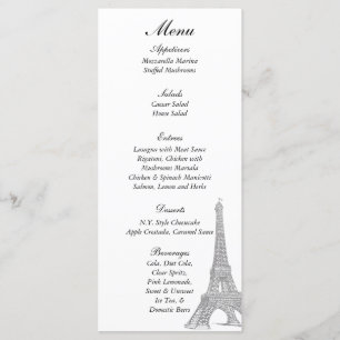 25 Bruiloften in Parijs Menu Labels