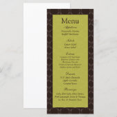 25 bruin/groen bruiloft menu (Voorkant / Achterkant)