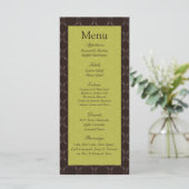 25 bruin/groen bruiloft menu (Staand voorkant)