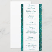 25 Cartes de menu Arabian Turquoise (Devant / Derrière)