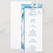 25 Cartes de menu Arbre bleu / Snowflakes (Devant / Derrière)