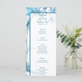 25 Cartes de menu Arbre bleu / Snowflakes (Debout devant)