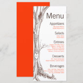 25 Cartes de menu Arbre d'automne Cartouches initi (Devant / Derrière)