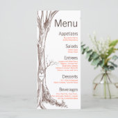 25 Cartes de menu Arbre d'automne Cartouches initi (Debout devant)