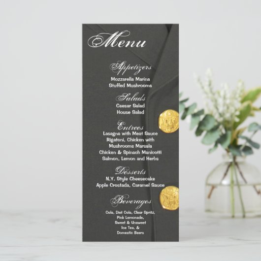 25 Cartes de menu ARMÉE ROBE VERTS UNIFORME (Debout devant)