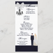 25 Cartes de menu ARMÉE Uniforme Groom Bride Robe (Devant)