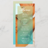 25 Cartes De Menu Blue Ombre Coucher De Soleil Fad (Devant / Derrière)