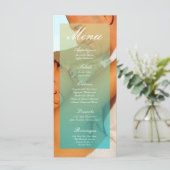 25 Cartes De Menu Blue Ombre Coucher De Soleil Fad (Debout devant)