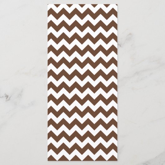 25 Cartes de menu Brown Orange Chevron Nom Focus (Dos)