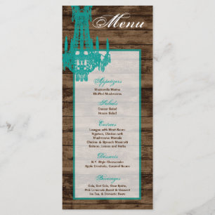 25 Cartes de menu Chandelier Western Rustic Countr