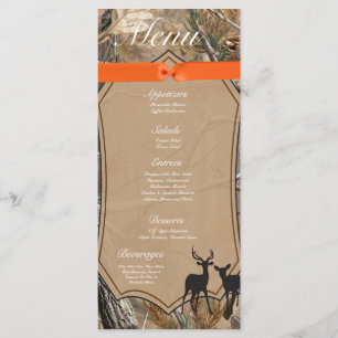 25 Cartes de menu Chasseurs Camo Camoflauge Deer
