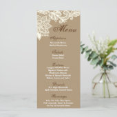 25 Cartes de menu Corail en dentelle victorienne V (Debout devant)