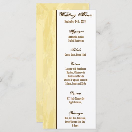 25 Cartes de menu Cowboy Rodeo Steer Crâne Tan Pay (Devant / Derrière)