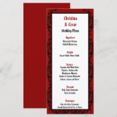 25 Cartes de menu Crimson Rouge Ornat Embellishmen (Devant / Derrière)