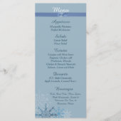 25 Cartes de menu d'hiver Blue Snowflake (Devant)