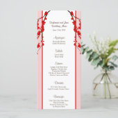 25 Cartes de menu Fleur de cerisier rouge (Debout devant)