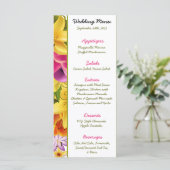 25 Cartes de menu Fleurs exotiques colorées hawaïe (Debout devant)